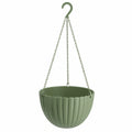 Hängeblumentopf 25 cm Kunststoff Grün mit Kettenaufhängung für Balkon und Garten