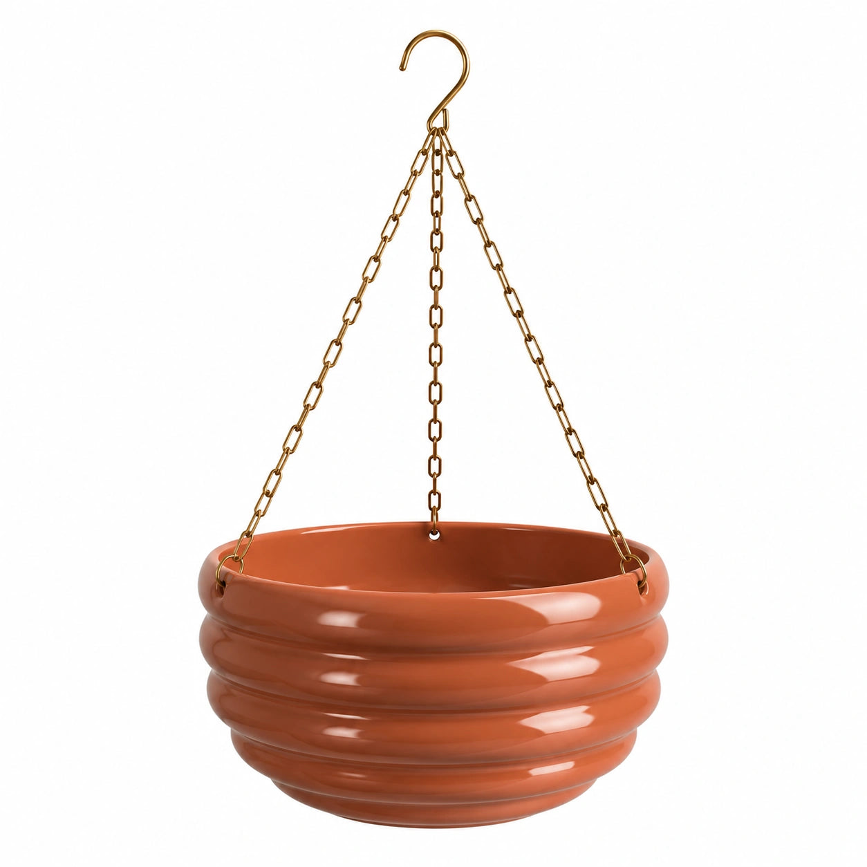 Hängeblumentopf Ø 25 cm Terrakotta Keramik mit Metallkette