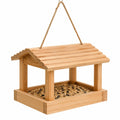 Hängendes Vogelhaus 30 x 25 x 28 cm Holz Natur mit Seilaufhängung