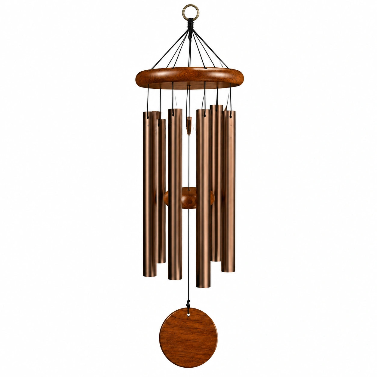 Windspiel 90 cm aus Metall und Holz in Kupferbraun für Innen und Außen