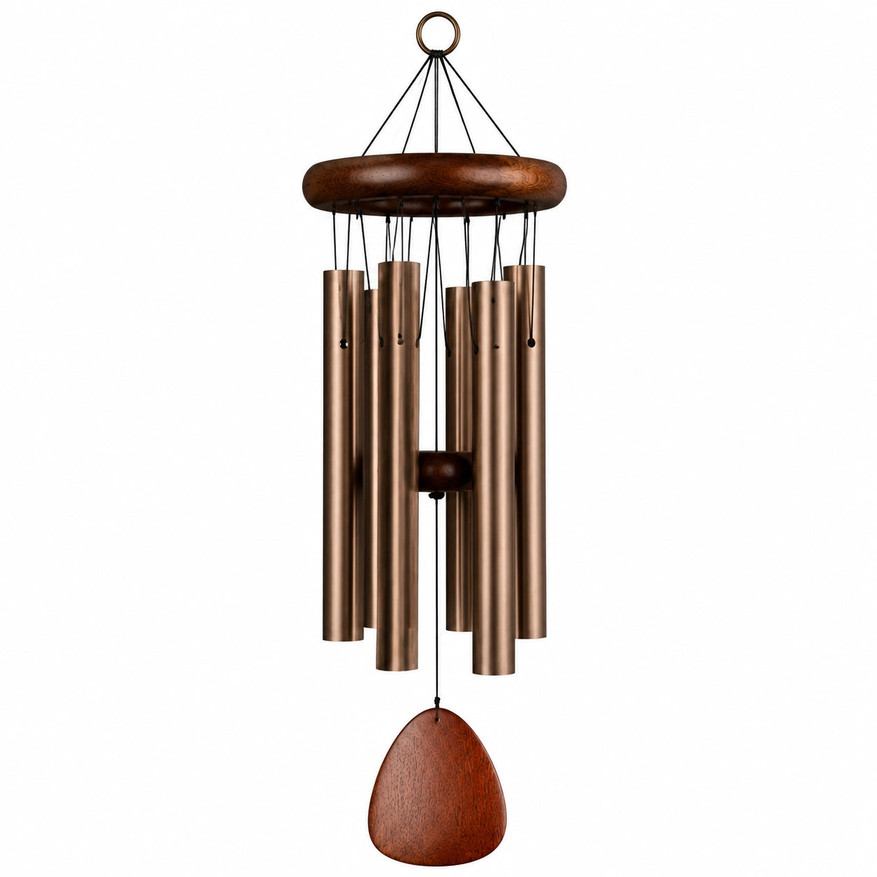 Windspiel 75 cm aus Metall und Holz in Braun Kupfer für Innen und Außen