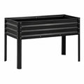Hochbeet 120 x 60 x 80 cm aus Metall Schwarz mit erhöhtem Stand für Garten und Balkon