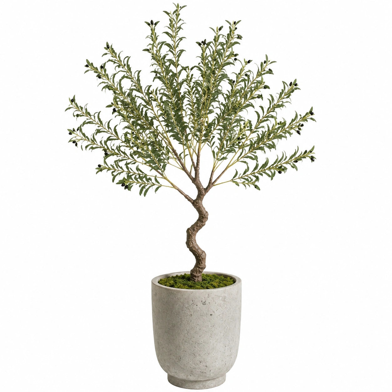 Kunstolivenbaum 180 cm mit Betontopf Grün für Innenräume